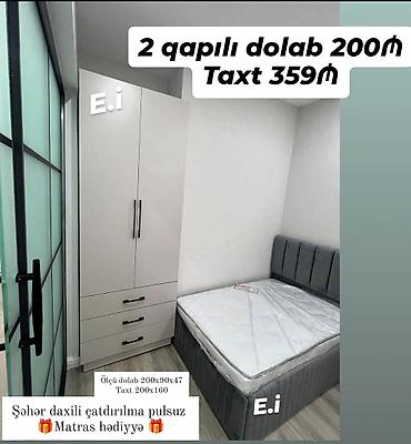 islenmis taxt: Məhsul: Yataq otağı mebelləri dəsti - 2 qapılı dolab – qiymət: 200₼ — 1