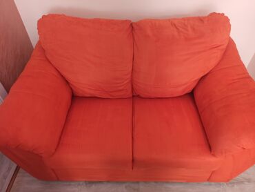 Sofe i kaučevi: Dvosed, Tkanina, bоја - Narandžasta, Upotrebljenо