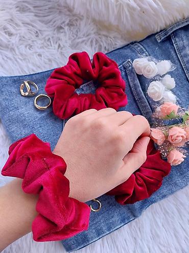 Aksesoari za kosu: Plišane gumice za kosu – scrunchie - Materijal: mekani pliš sa blagim — 11