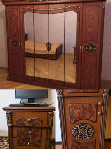 işlənmiş paltar şkafları: 2 təknəfərlik çarpayı, Dolab, 2 tumba, Malayziya, İşlənmiş