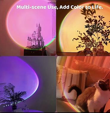 proyektor perde: RGB Sunset Proyektor Lampa – uzaqdan idarəetmə ilə - 16 rəng keçidi — 5