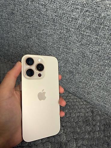 Apple iPhone: IPhone 16 Pro, Б/у, 256 ГБ, Desert Titanium, Защитное стекло, 89 % — 1