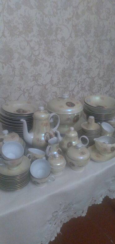 sharp soyuducu servis: Çay dəsti, rəng - Sarı, Farfor, Madonna, 12 nəfərlik, Almaniya
