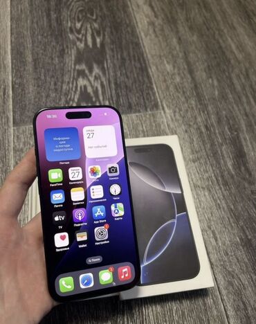 айфон 16 про макс новый: IPhone 16 Pro, Колдонулган, 256 ГБ, Кара, Куту, 92 %
