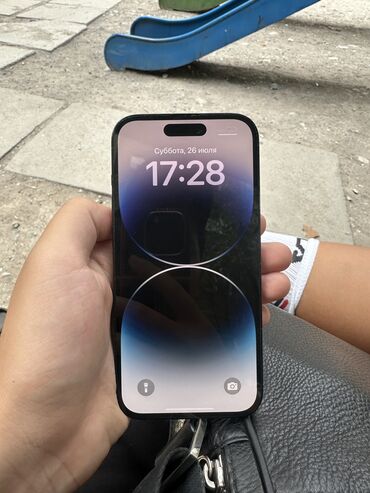 телефон с айклаудом: IPhone 14 Pro, 128 ГБ, Black Titanium, Коробка, 87 %