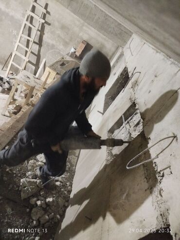 Beton işləri: Səssiz tozsuz səliqəli kəsim. Beton katlavan monolit kubik — 29