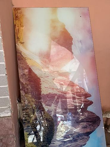o7 sekilleri: Şüşə üzərində dağ mənzərəsi çapı – dekorativ panel - Material: bərk — 2
