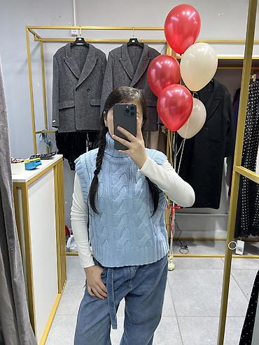 Кофты, свитеры: Кофта, V-образный вырез, Высокая горловина, На пуговицах, Осень-весна, Стандарт — 6