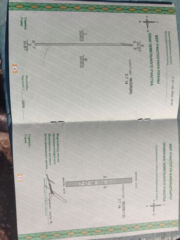 участок сатылат мурас ордо: 270 соток, Айыл чарба үчүн, Техпаспорт