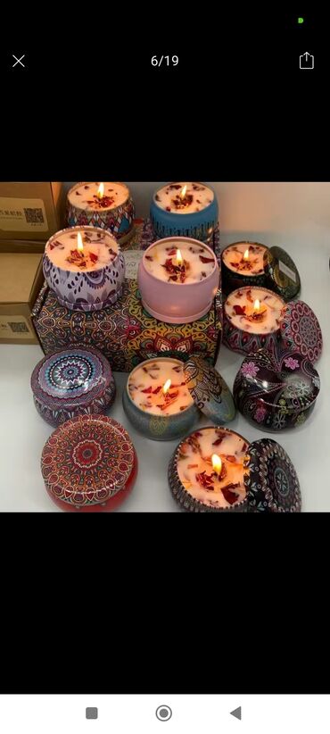 украшение дома: Ароматизированные свечи в баночке,винтажные цветочные свечи в