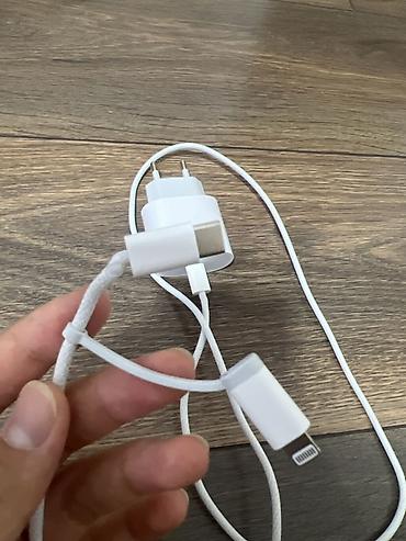 пле: Зарядное устройство для смартфонов: сетевой адаптер + плетёный кабель — 1