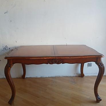 Masalar: Klassik üslubda massiv ağac yemək/otaq masası - Material: təbii ağac — 3