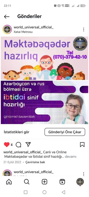 saxda baba: Məktəbəqədər və ibtidai sinif hazırlığı, Rus dili, Azərbaycan dili