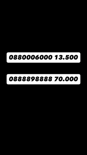 - 0880006000 — цена 13.500
- 0888898888 — цена 70.000 at lalafo.kg - 0880006000 — цена 13.500
- 0888898888 — цена 70.000