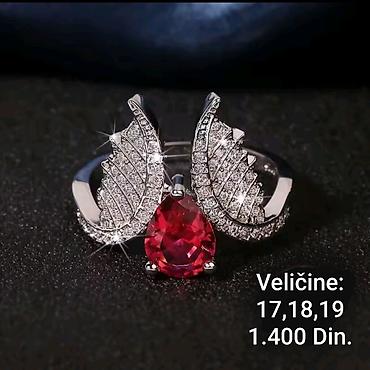 necklace: Elegantni prsten od hirurskog čelika sa crvenim kamenom u obliku suze — 4