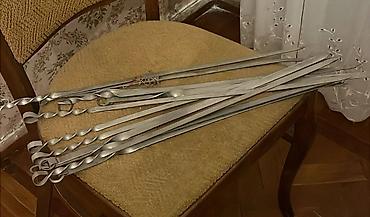 şişlər: Manqal üçün metal şişlər dəsti - Material: paslanmayan polad tipli — 1