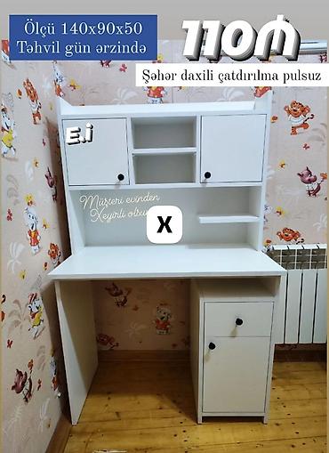 Ağ rəngli yazı masası və üst dolablı kitab rəfi komplekti. Ölçüsü lalafo.az -da Ağ rəngli yazı masası və üst dolablı kitab rəfi komplekti. Ölçüsü