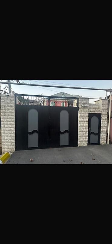 darvaza 4m: İşlənmiş Dəmir Həyət darvazası, Yana açılan, 340 m, Mexaniki, Qapı ilə, rəng - Bənövşəyi, Kredit yoxdur — 1
