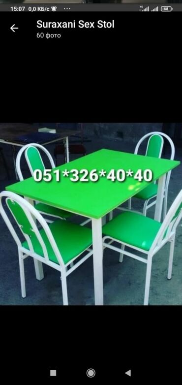 Masa və oturacaq dəstləri: Mətbəx üçün, Yeni, Açılan, Dördbucaq masa, 4 stul -da lalafo.az — 6 Masa və oturacaq dəstləri: Mətbəx üçün, Yeni, Açılan, Dördbucaq masa, 4 stul — 6