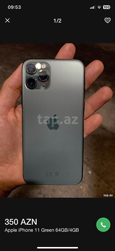 iphone 11 qiyməti: IPhone 11, 64 GB, Yaşıl — 2
