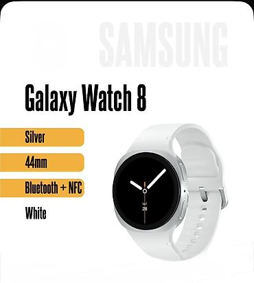 Samsung Galaxy Watch 8 – 44 mm, Silver (Gümüş), White (Ağ) qayış