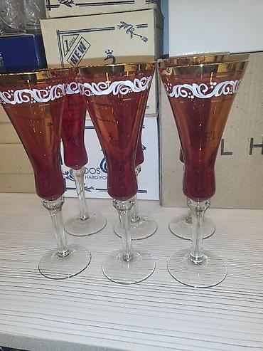 xurustal rumka: Rümkalar, rəng - Qırmızı, Şüşə, 6 ədədli dəst, Polşa — 2
