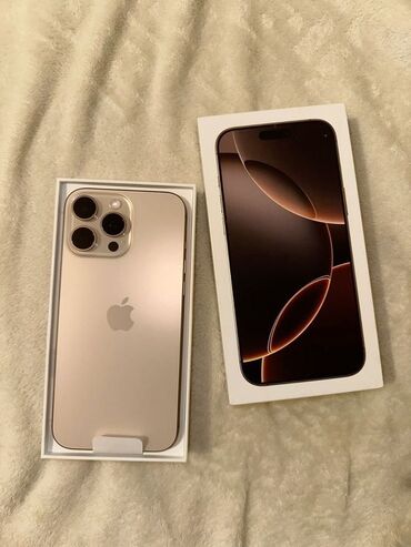 apple 15 pro max цена бишкек: IPhone 16 Pro Max, Жаңы, 256 ГБ, Desert Titanium, Каптама, Кабель, Куту, 100 %