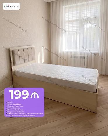 Mebel: Çarpayı – KONFORTO - Ölçü: 90 × 200 sm - Mexanizm: Açılan, bazalı — 1