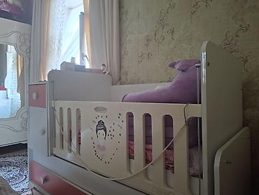 mothercare beşik: Uşaq çarpayısı və komodlu beşik dəsti - Rəng: ağ və çəhrayı — 1