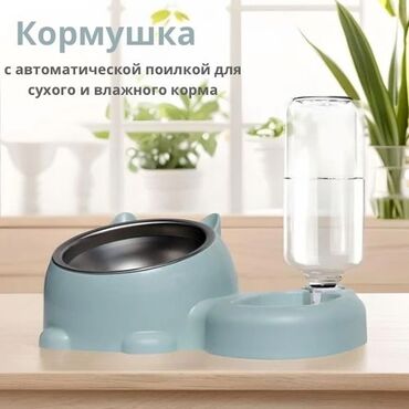 Зоотовары: 🐾 Кормушка 2-в-1 для Любимца 🐾 * Комфорт: Наклонная миска для