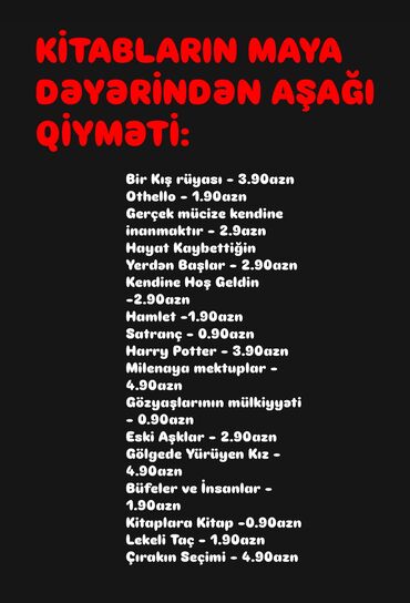 Bədii ədəbiyyat: Yeni Kitablar