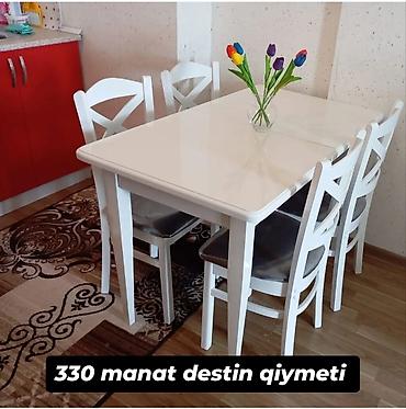 carpayı divan: Mətbəx üçün, Yeni, Açılmayan, Dördbucaq masa, 4 stul — 1