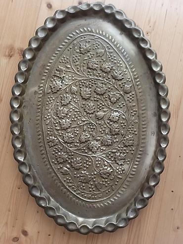 limon duzu: Oyma naxışlı mis/zınqıraq ərintisindən oval sini (tray) - Forma: oval — 4