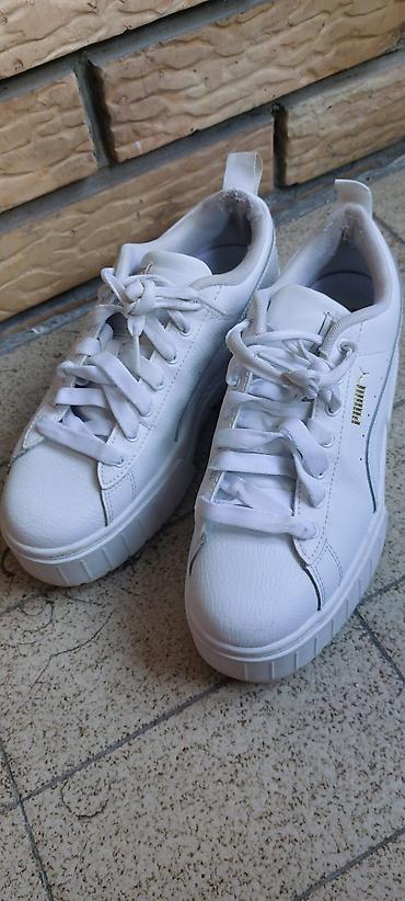 rame guess: Puma ženske patike – beli kožni platform modeli - Model: Puma sa — 3