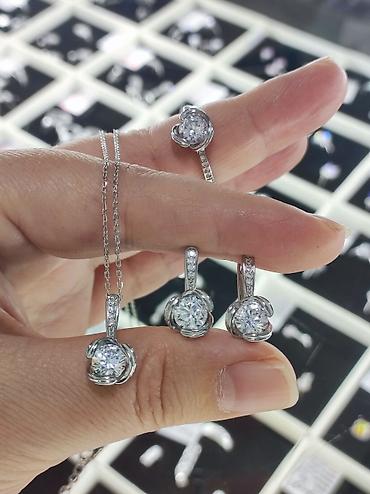 Серебряные наборы украшений: Серебряный Набор+ Цепочка Дизайн Италия Серебро 925 пробы Размеры — 9