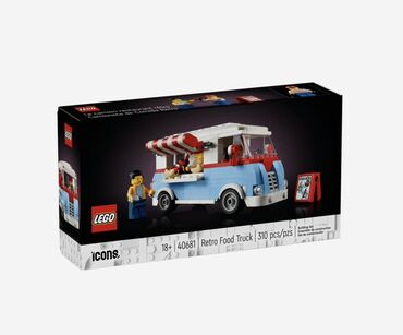 лего в азербайджане: LEGO Icons seriyasından retro üslubda qida yük maşını. Bu dəstdə mavi
