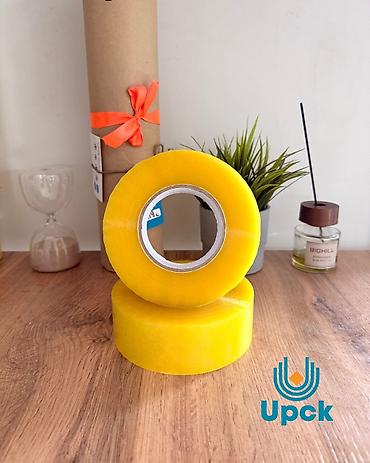 Канцтовары: Скотч 5см 300м. Плотный. Желтый. Доставка Бесплатно! Вес: 570гр — 2