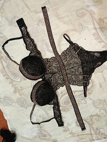 muncuq: Qara krujeva bədən korsu və push-up sinəlik dəsti - Rəng: qara — 3