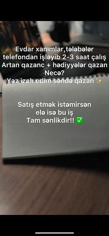 part time online is elanlari: Ev köməkçisi tələb olunur, Dəyişən qrafik, Təcrübəsiz — 3