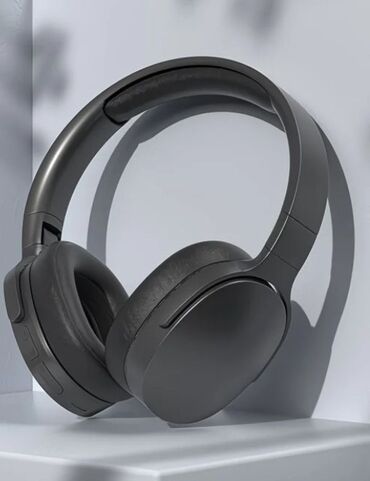 наушники для работы: Беспроводные накладные наушники, матовый чёрный цвет. - Закрытая