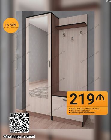 Ev üçün digər mebel: LA Mini dəhliz dəsti – lakonik və minimal dizayn - Güzgülü şkaf