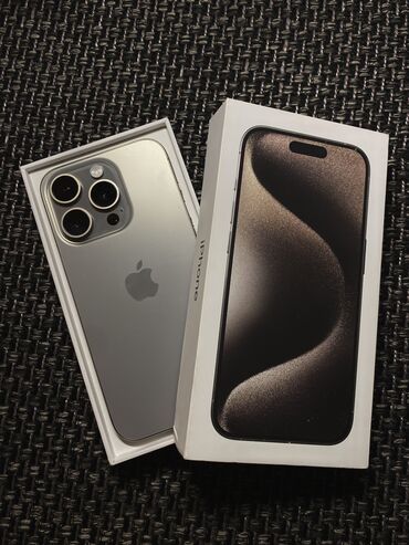 Apple iPhone: IPhone 15 Pro, 128 ГБ, Natural Titanium, Зарядное устройство, Защитное стекло, Чехол, 92 %