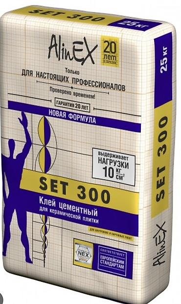 Клей цементный для керамической плитки AlinEX SET 300 - Назначение