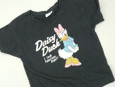 czerwona letnia sukienka w kwiaty: T-shirt, Disney, 11 years, 140-146 cm, condition - Good