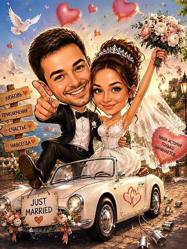 love is: Портреты и иллюстрации по вашей фотографии, карточки love is. — 3