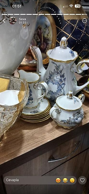 Çay dəsti, rəng - Ağ, Farfor