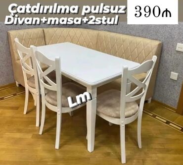 kuxna mebelleri qiymətləri: 💫 *Mətbəx dəsti* Qiymət : *390 ₼* Künc divan: *1.20×1.70* Masa bağlı