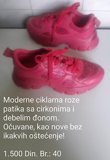 baletanke patike: Moderne ciklama roze patike sa cirkonima i debelim đonom. - Ukrasne — 1