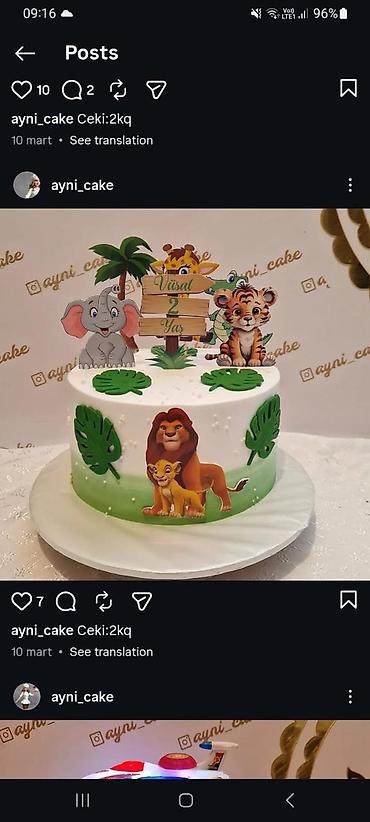 Qida məhsulları: Məhsul: Fərdi tortlar – “ayni_cake” - Mövzu seçimi: ad günü, uşaqlar — 3