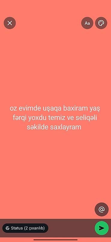 sumqayitda daye: Uşaq baxımı xidmeti Aileliyem .oz usaqimda var - Öz evimdə uşaqlara — 1